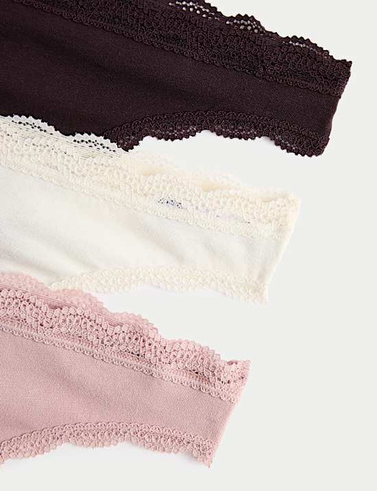 3er-Pack Tangas mit hohem Baumwollanteil