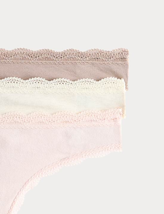 3pk Cotton Rich Thongs