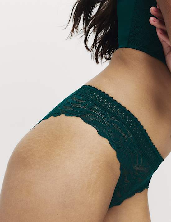 3pk Flexifit™ Lace Brazilian Knickers