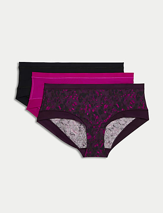 3pk Flexifit&trade; Modal Low Rise Shorts