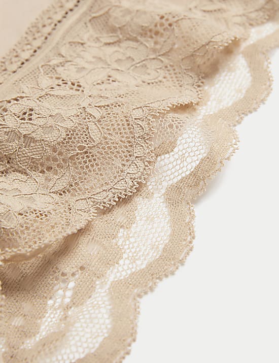 3pk Lace Trim Brazilian Knickers