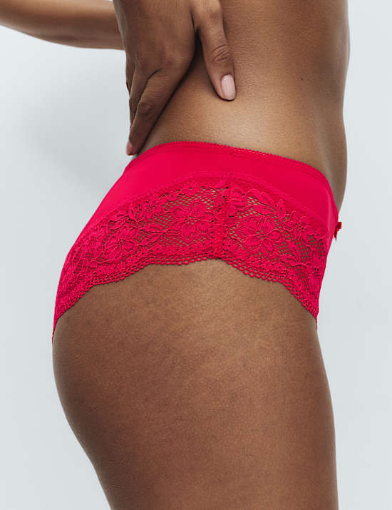 3pk Lace Trim Brazilian Knickers