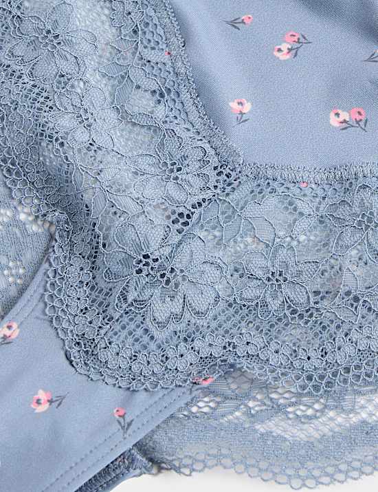 3pk Lace Trim Brazilian Knickers