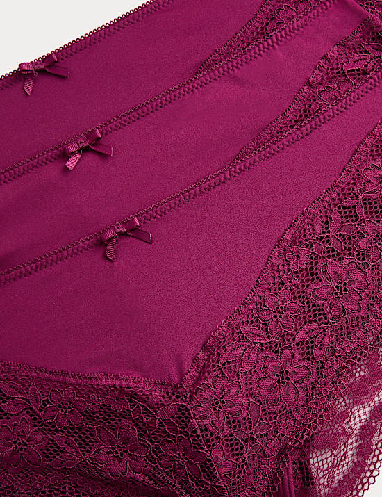 3pk Lace Trim Brazilian Knickers