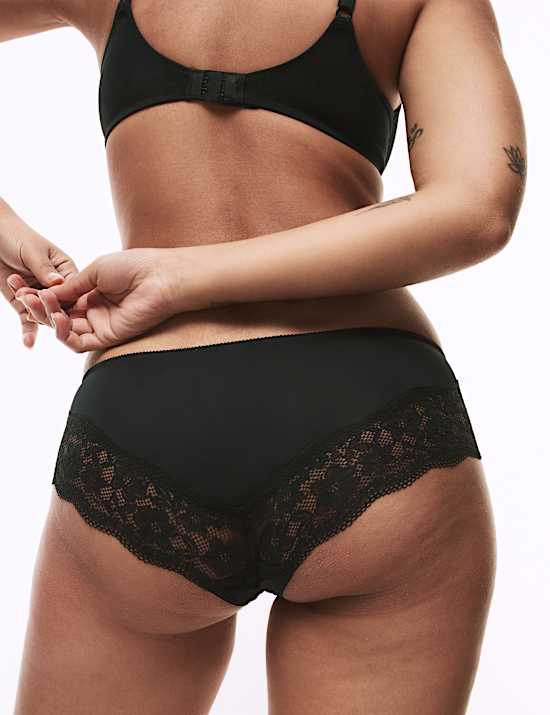 3pk Lace Trim Brazilian Knickers