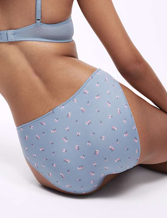 3pk Lace Trim High Leg Knickers