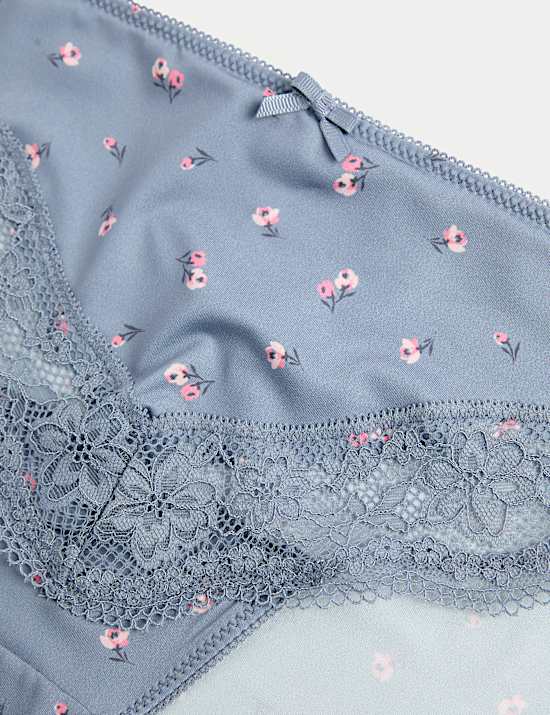 3pk Lace Trim High Leg Knickers