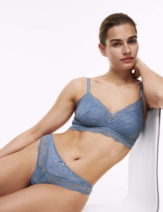 3pk Lace Trim Thongs