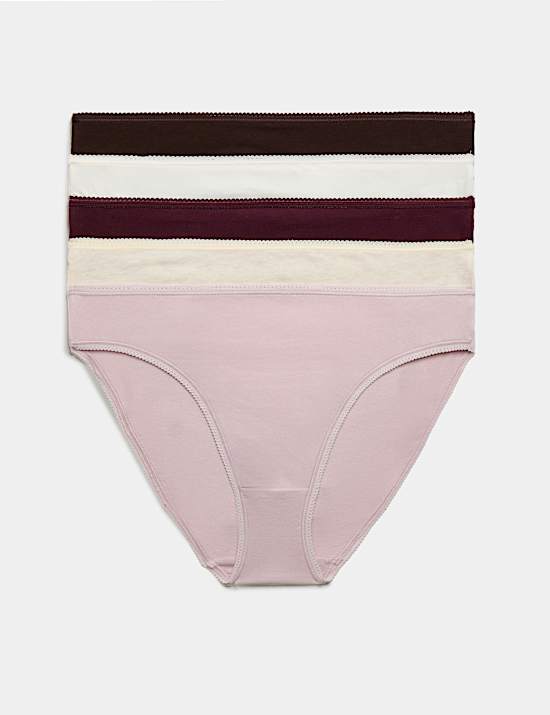 Lot de 5 culottes &eacute;chancr&eacute;es en coton et Lycra&reg;