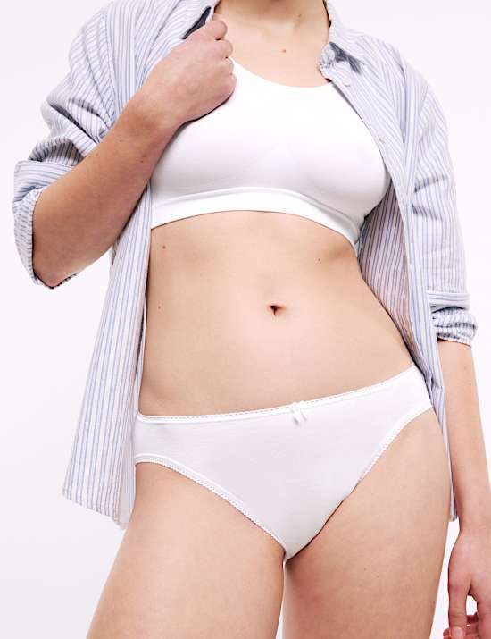5pk Cotton Rich Lycra® High Leg Knickers