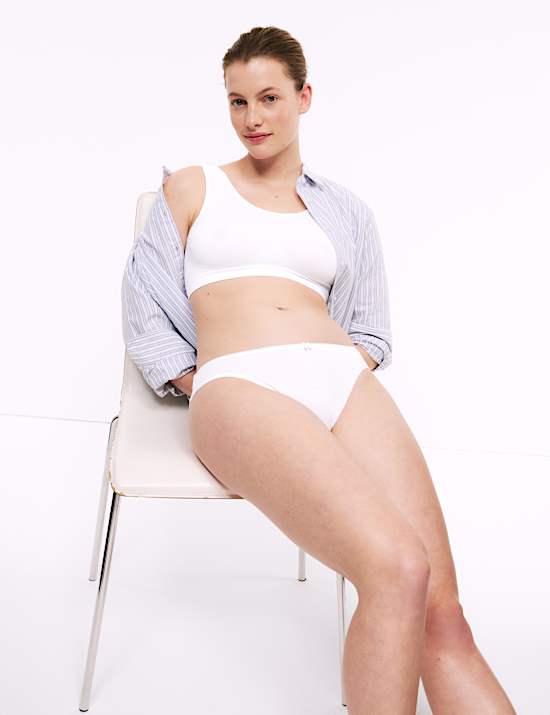 5pk Cotton Rich Lycra® High Leg Knickers