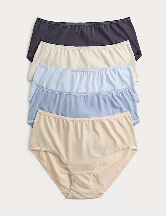 Lot de 5 shortys taille haute en coton et Lycra&reg;