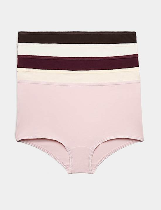 5pk Cotton Lycra&reg; High Rise Shorts