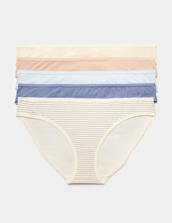 5pk Cotton Lycra&reg; Bikini Knickers
