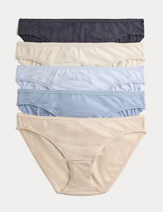 Lot de 5 culottes bikini en coton et Lycra&reg;