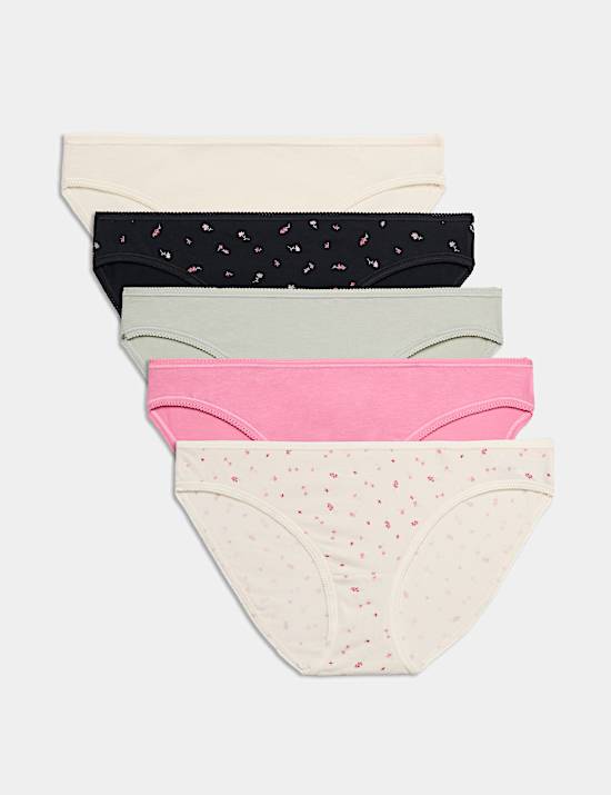 5pk Cotton Lycra&reg; Bikini Knickers
