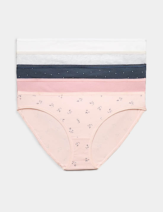 5er-Pack Bikinislips aus Baumwolle mit Lycra&reg;