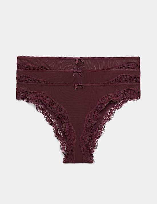 3 Pack Jasmine Mesh Brazilian Knickers