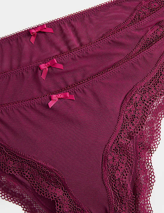 3 Pack Jasmine Mesh Brazilian Knickers
