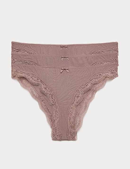 3 Pack Jasmine Mesh Brazilian Knickers