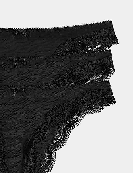 3 Pack Jasmine Mesh Brazilian Knickers