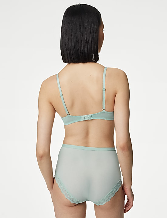 Ψηλόμεσο σλιπ με δαντέλα, σετ των 3