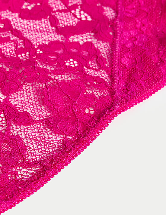 3pk Lace High Waisted High Leg Knickers