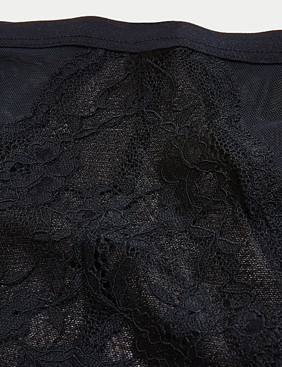 3pk Lace High Waisted High Leg Knickers