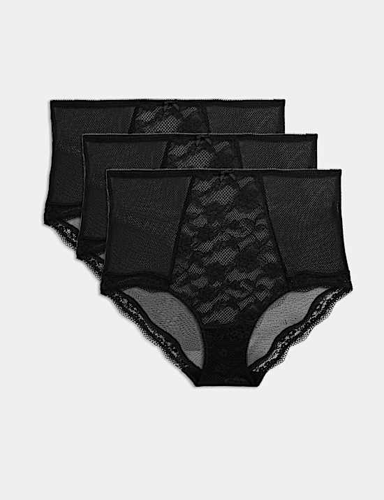 Pack de 3 braguitas altas con encaje Jasmine