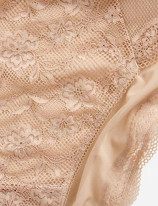 3pk Jasmine Lace High Waisted High Leg Knickers