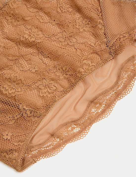 3pk Jasmine Lace High Waisted High Leg Knickers