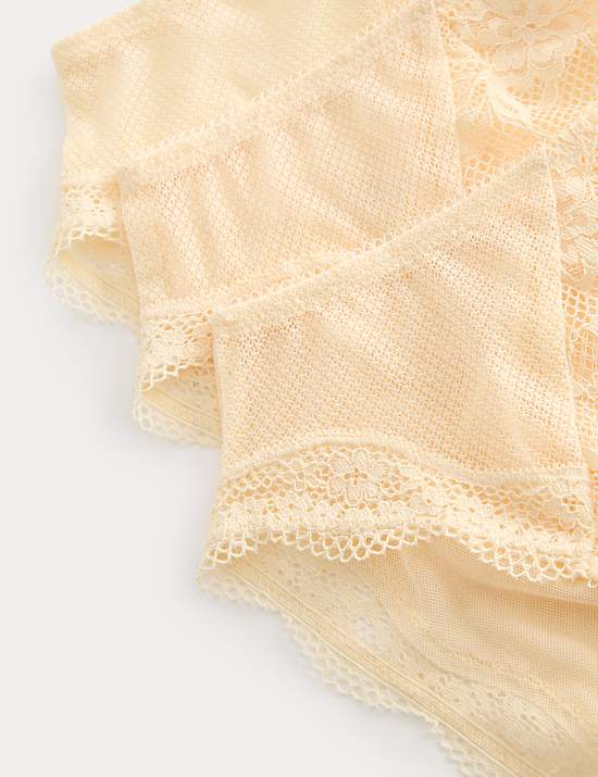 3pk Jasmine Lace High Waisted High Leg Knickers