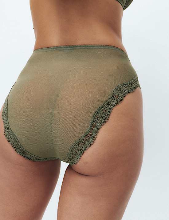 3pk Jasmine Lace High Waisted High Leg Knickers