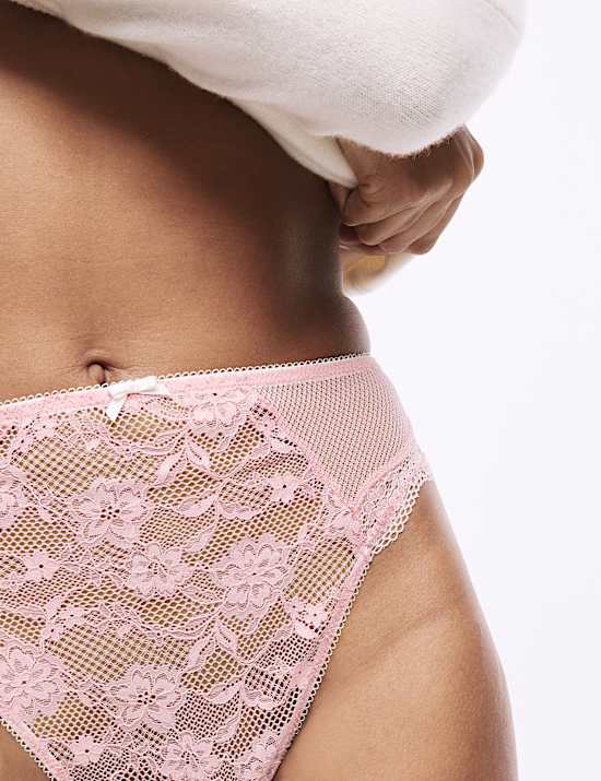 3pk Jasmine Lace High Waisted High Leg Knickers