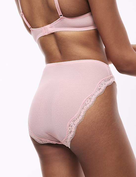 3pk Jasmine Lace High Waisted High Leg Knickers