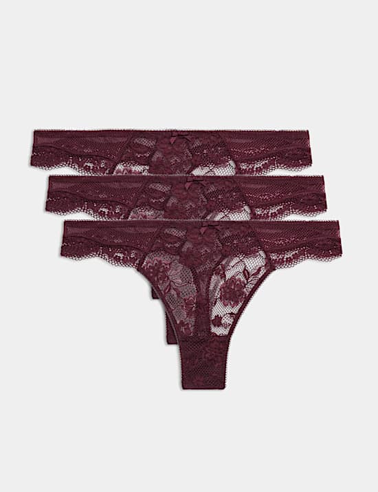 3pk Jasmine Lace Thongs