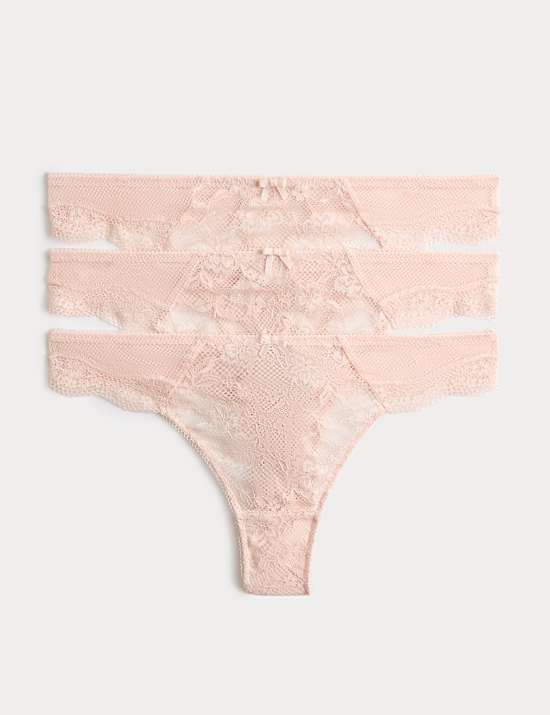 3pk Jasmine Lace Thongs