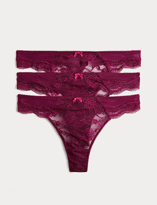 3pk Jasmine Lace Thongs