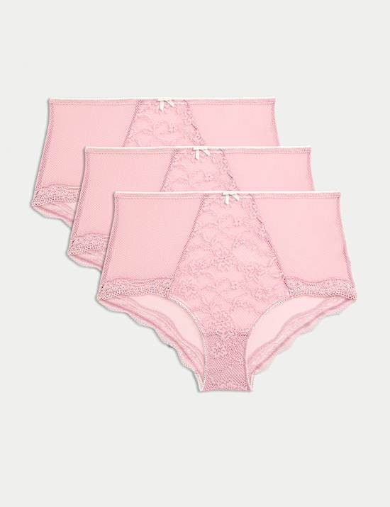 3pk Lace High Rise Shorts