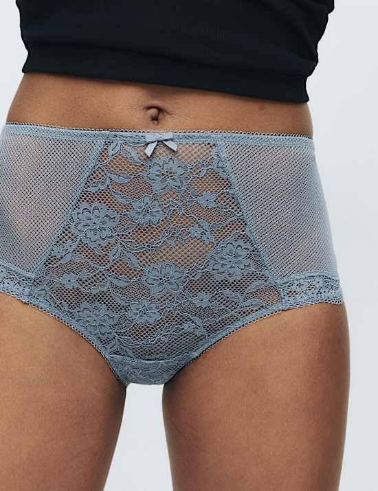 Pack de 3 braguitas tipo culotte de tiro alto con encaje Jasmine