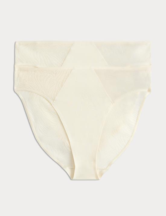 2 Pack Body Lace High Leg Knickers