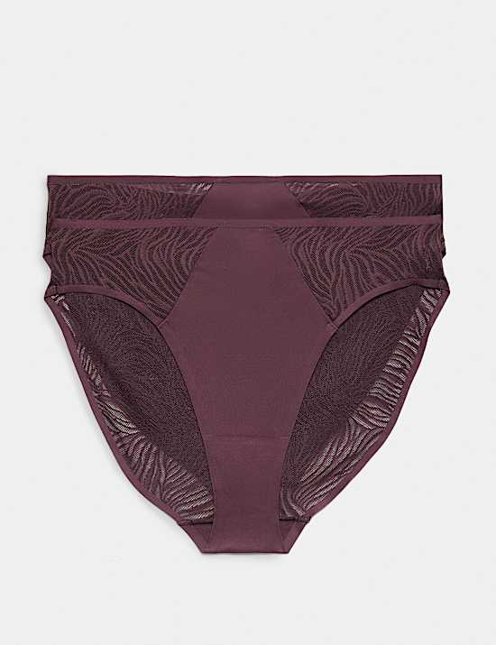 Lot de 2 culottes &eacute;chancr&eacute;es orn&eacute;es de dentelle