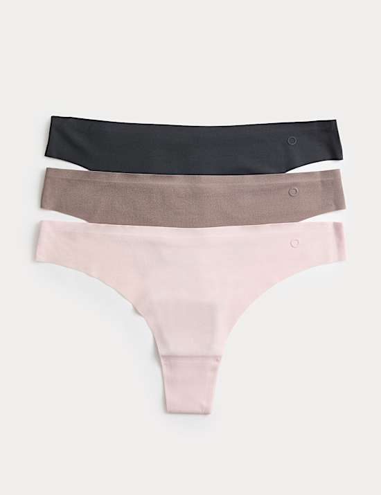 3pk Invisible No VPL Thongs