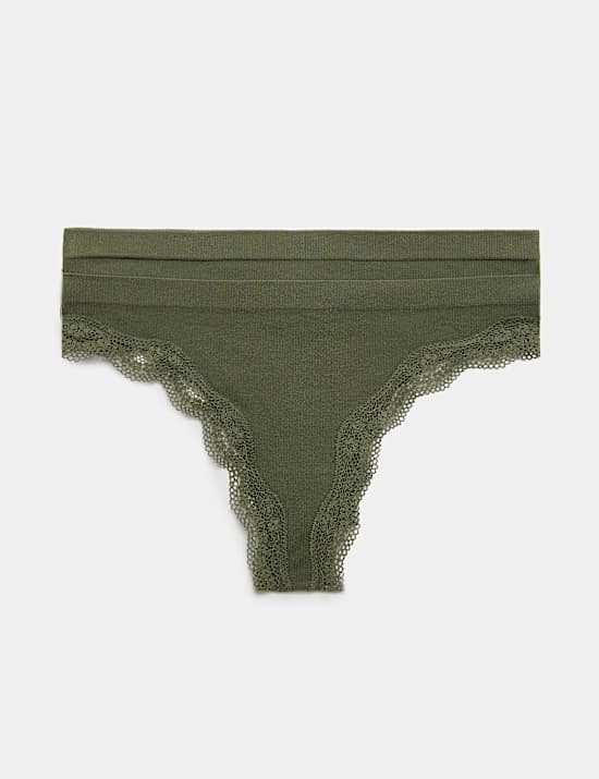 Pack de 2 tangas Jasmine sin costuras con encaje