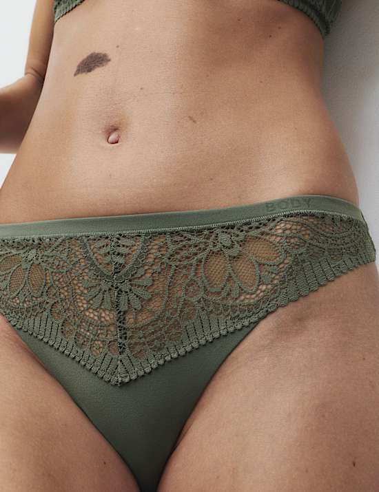 3pk Body Soft&trade; Lace Thongs