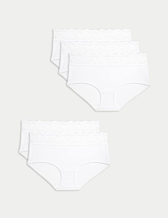 Lot de 5&nbsp;shortys taille haute en coton