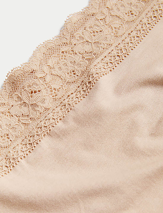 5pk Cotton Lycra® & Lace High Rise Shorts