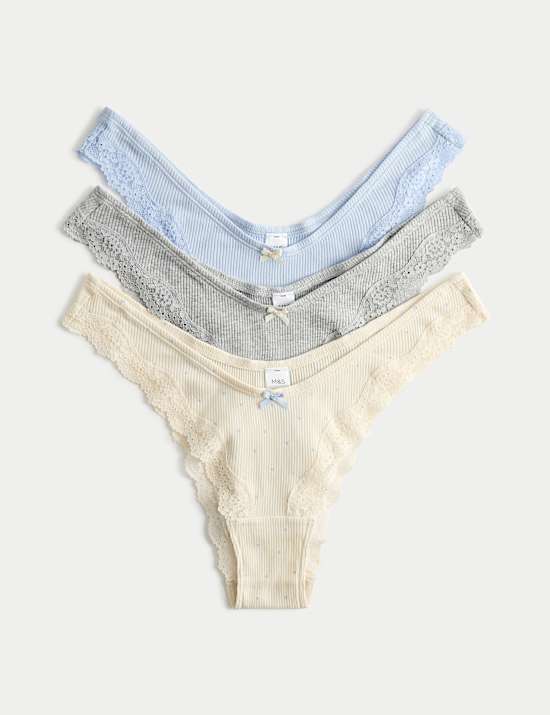 3 Pack Cotton Rich Rib Miami Knickers