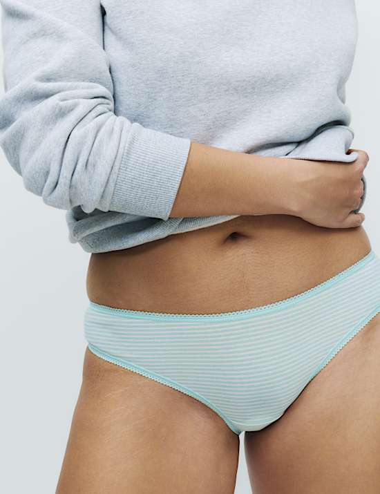 5pk Cotton Lycra&trade; Brazilian Knickers