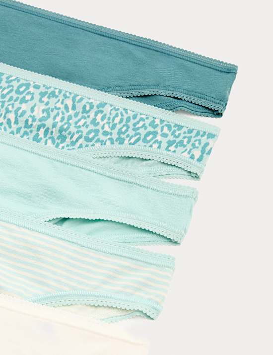 5pk Cotton Lycra&trade; Brazilian Knickers